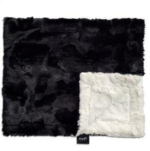 Cozy Black & Cream Minky Blanket